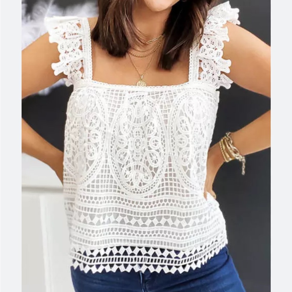 Anthropologie Crochet Lace Top